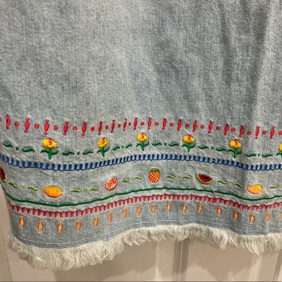 Vintage Demin Studio Ease Woman size 16 denim 2-pc set with summery embroidery - Picture 8 of 16